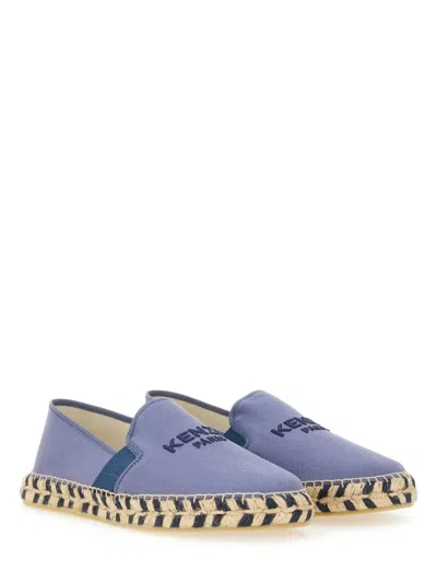 Kenzo Embroidered-logo Cotton Espadrilles In Blue