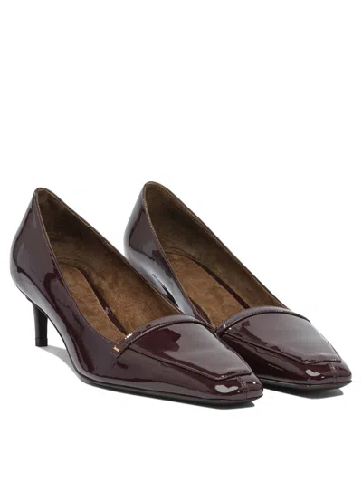 Khaite Bordeaux Calf Leather Heeled Shoes In Burgundy