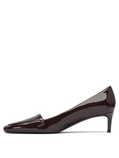 Khaite Bordeaux Calf Leather Heeled Shoes In Burgundy