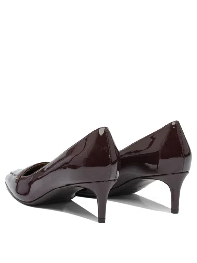 Khaite Bordeaux Calf Leather Heeled Shoes In Burgundy