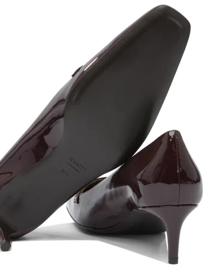 Khaite Bordeaux Calf Leather Heeled Shoes In Burgundy