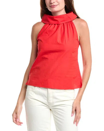 Sail To Sable Cowl Neck Top In Red