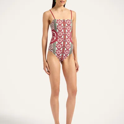 La Doublej Elle Floral-print Swimsuit