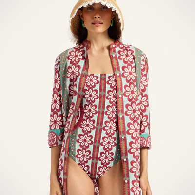 La Doublej Elle Floral-print Swimsuit