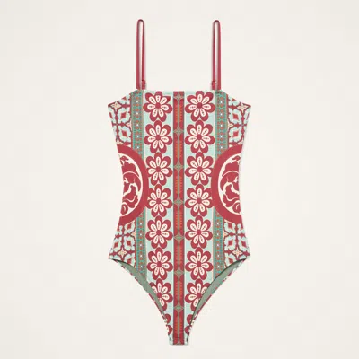 La Doublej Elle Floral-print Swimsuit