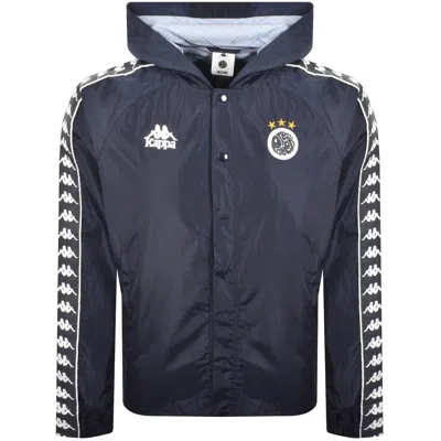 Pretty Green X Kappa Hooded Jacket Navy In Blue