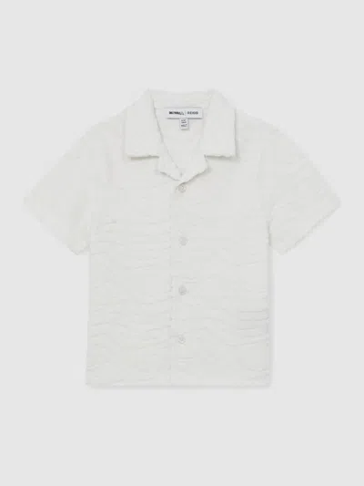Reiss White Smiley World Wave Texture Shirt In White