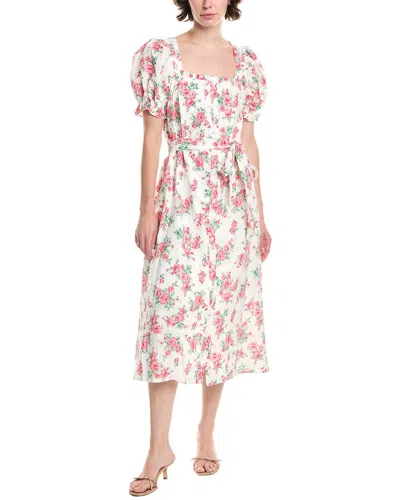 Endless Rose Floral Linen-blend Midi Dress In Multi