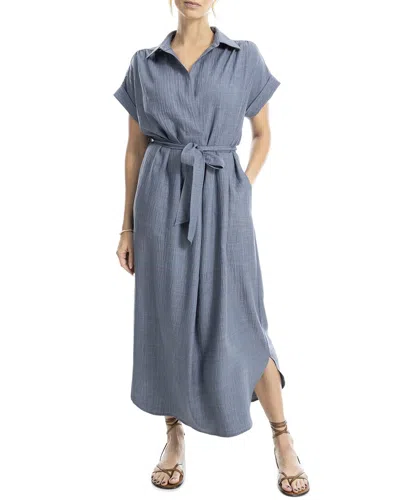 Max Studio Maxi Shirt Dress In Blue