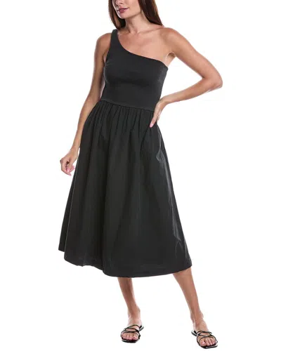 Nation Ltd Connie One-shoulder Smocked Midi Dress In Black