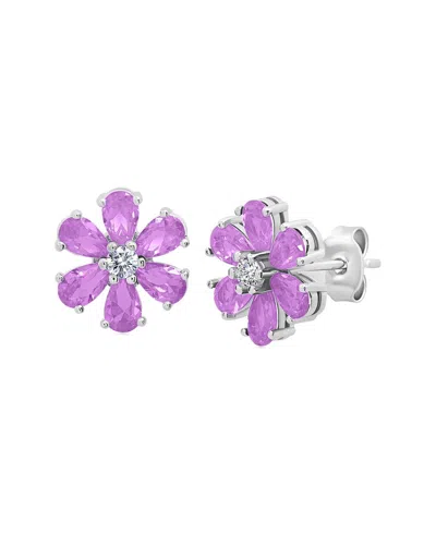 Maxcolor Silver 1.20 Ct. Tw. Amethyst Stud Earrings