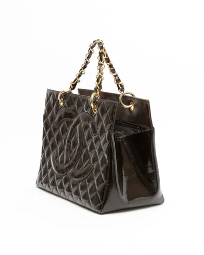 Pre-owned Chanel Cc Patent Chain Tote Bag