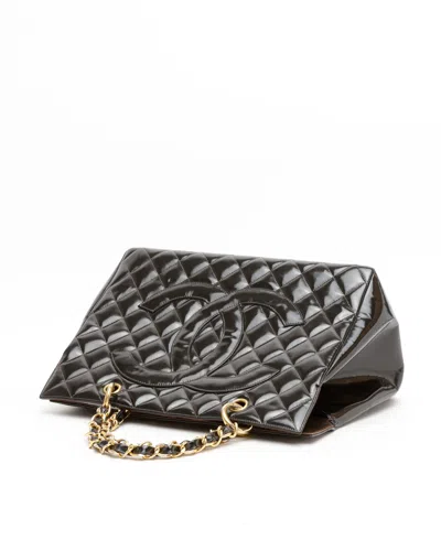 Pre-owned Chanel Cc Patent Chain Tote Bag