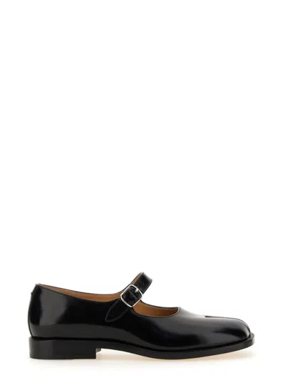 Maison Margiela Tabi Leather Mary Jane In Black