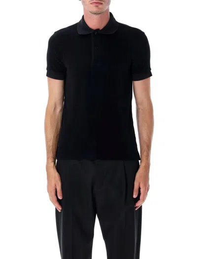 Tom Ford Towelling Polo Shirt In Black