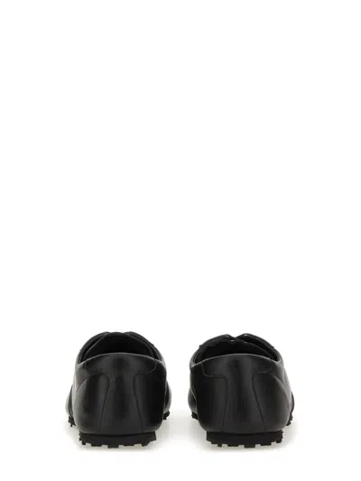Marni Leather Low-top Sneakers And Contrasting Sole In Black