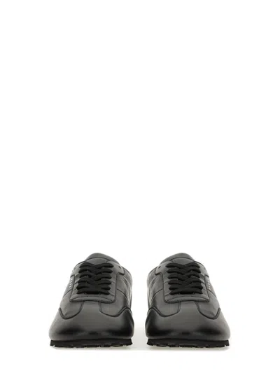 Marni Leather Low-top Sneakers And Contrasting Sole In Black