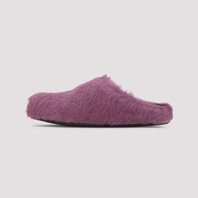 Marni Prune Violet Calf Hair Fussbett Mules