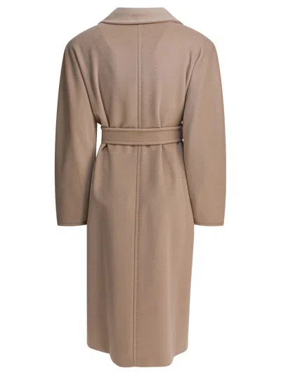 Max Mara Beige Cashmere Coat In Multi