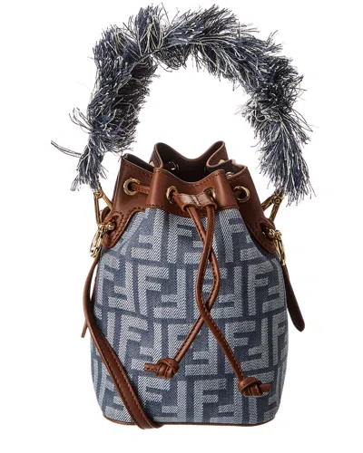 Fendi "mon Tresor" Bag In Jacquard Ff In Blue