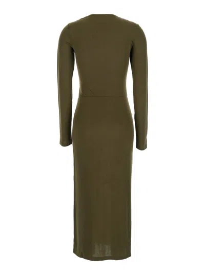 Isabel Marant Étoile Form-fitting Midi Dress With Gathered Side Draping In Brown