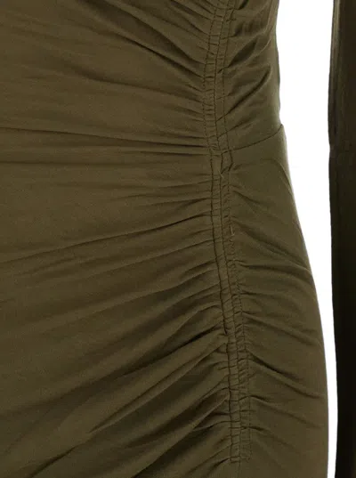 Isabel Marant Étoile Form-fitting Midi Dress With Gathered Side Draping In Brown