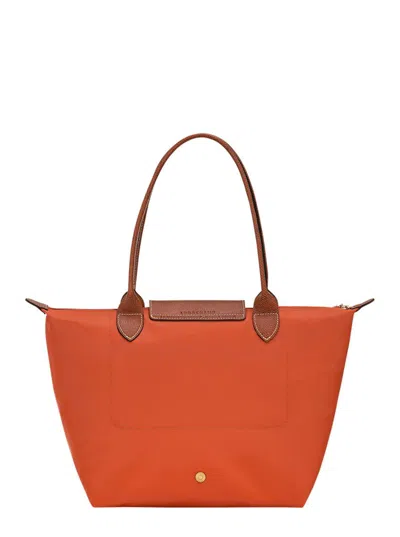 Longchamp 'le Pilage Original' Red Medium Tote Bag With Two Top Handles And Embossed Logo On The Front In Canv