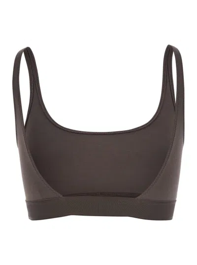 Tom Ford Logo Underband Bralette Bra In Gray
