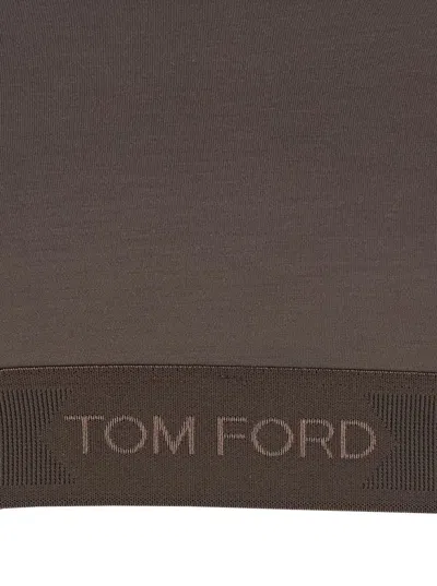 Tom Ford Logo Underband Bralette Bra In Gray