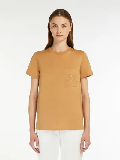 Max Mara Camel Cotton Papaia T-shirt In Neutral
