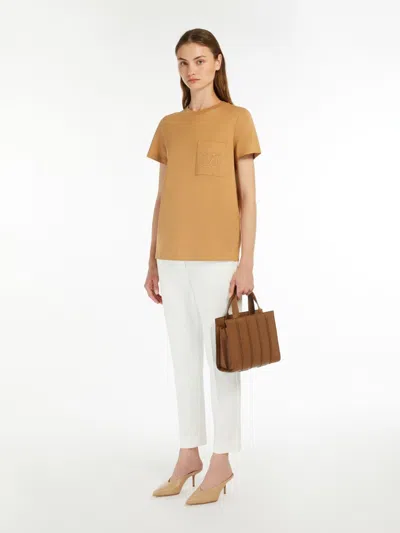 Max Mara Camel Cotton Papaia T-shirt In Neutral