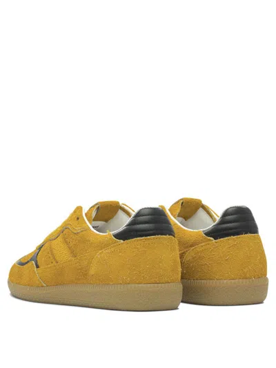 Alohas Tb.490 Rife Suede Fuzzy Yellow Leather Sneakers In Yellow