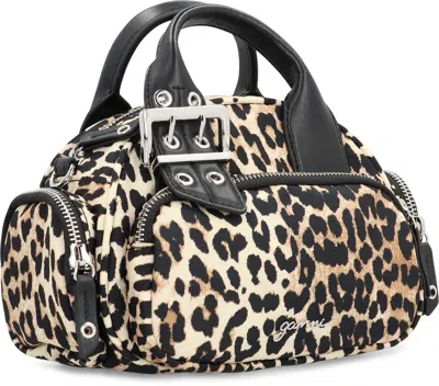 Ganni Mini Leopard-print Buckle-detail Handbag