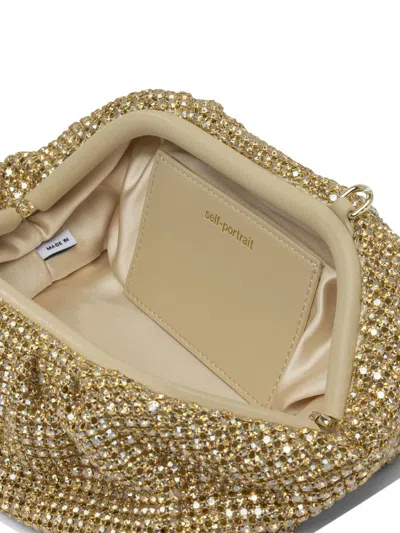 Self-portrait Gold Metal Mesh Clutch