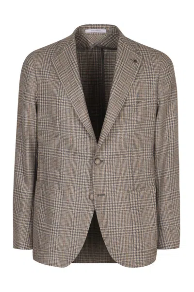 Tagliatore Monte Carlo Wool Buttoned Blazer In Brown