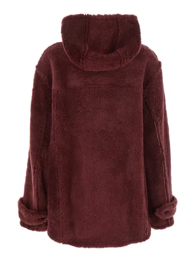 Marni Genuine Shearling Hooded Jacket In Brown