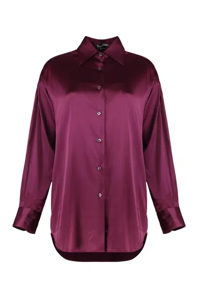 Tom Ford Silk Shirt In Brown