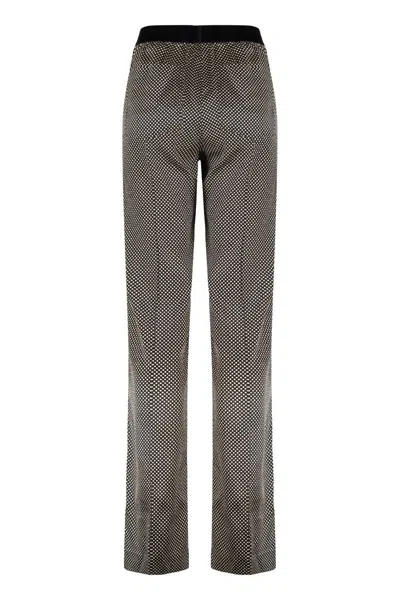 Tom Ford Printed Polka Dot Stretch Satin Pj Pants Trousers Multicolor In Gray