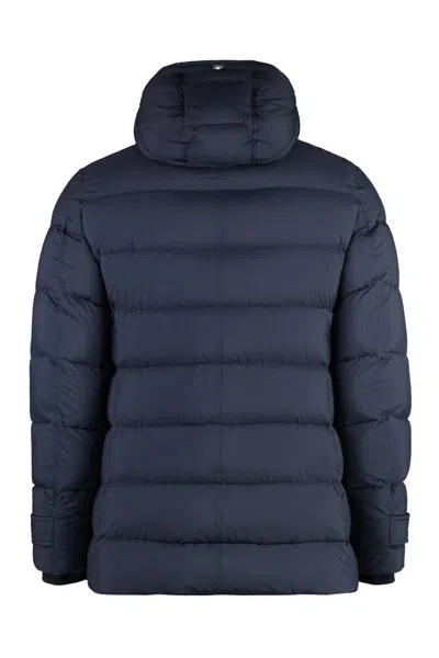 Herno L Eskimo Hooded Nylon Down Jacket In Blue