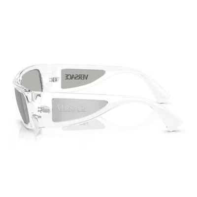 Versace 0ve4482 Lens Logo Sunglasses In Gray