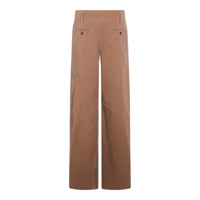 Chloé Trousers Mustard Brown In Burgundy