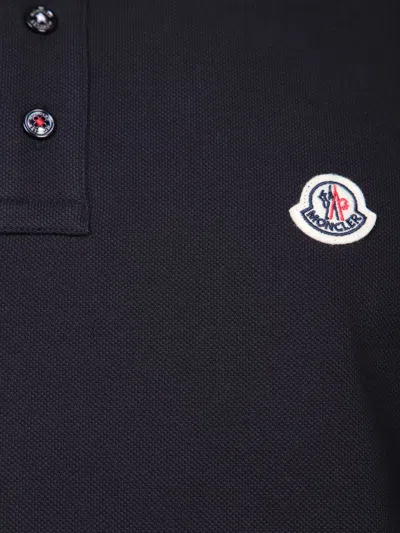 Moncler Men Tricolor-trimmed Cotton Piquet Polo Shirt Navy In Blue