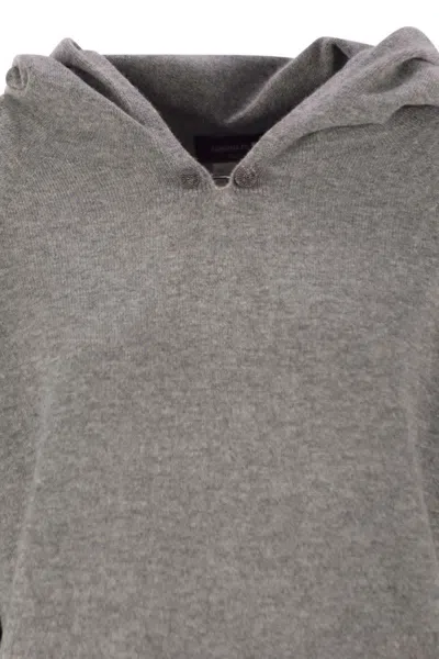 Fabiana Filippi Long-sleeves Ribbed Hoodie In Gray