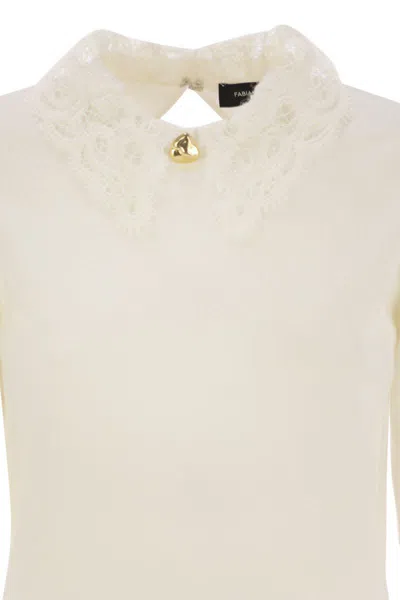 Fabiana Filippi Lace Neck Sweater Sweaters And Cardigans White
