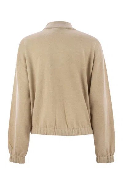 Fabiana Filippi Bomber Jacket In Platinum With Ball Pins In Nude