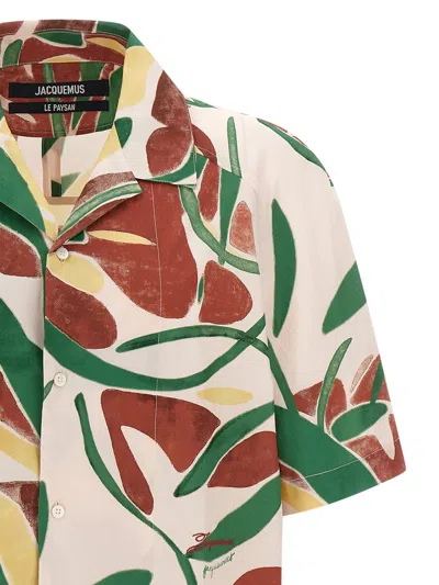 Jacquemus Fonccio Cotton Shirt With Abstract Vegetable Print In Multi