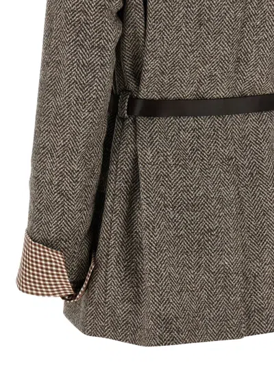 Brunello Cucinelli Belt Blazer In Brown