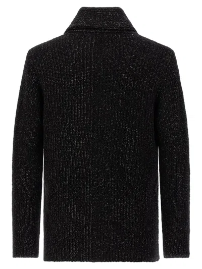Brunello Cucinelli Double-breasted Cashmere And Silk Blend Cardigan In Black