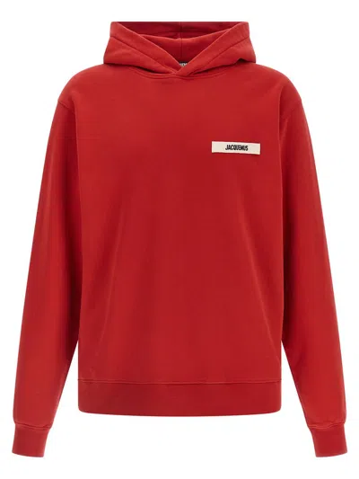 Jacquemus Le Hoodie Gros Grain Sweatshirt In Red