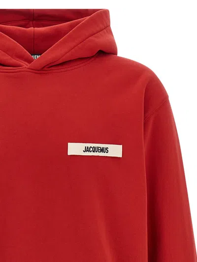 Jacquemus Le Hoodie Gros Grain Sweatshirt In Red